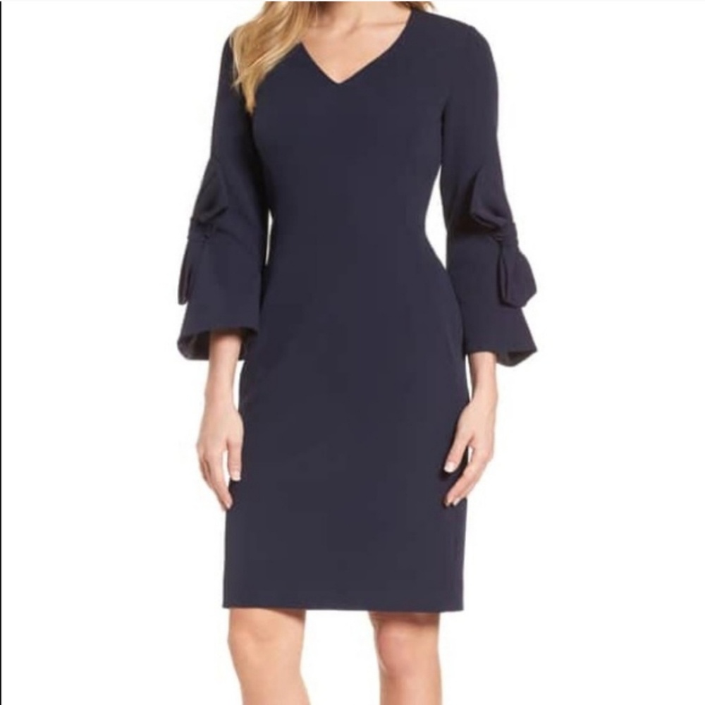 Dress with bow sleeves